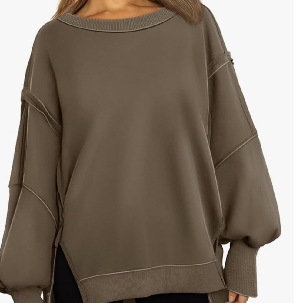 Women’s Bailey Dropped Shoulder Oversized Sweatshirt in Mocha various NWT - Picture 1 of 7